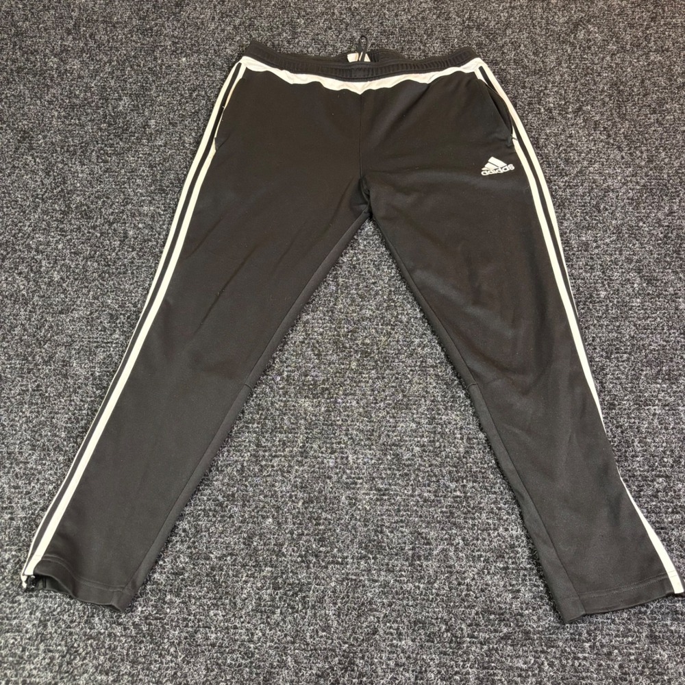 Adidas Tiro Track Pants Mens XL Black White Stripe Soccer Training Joggers
